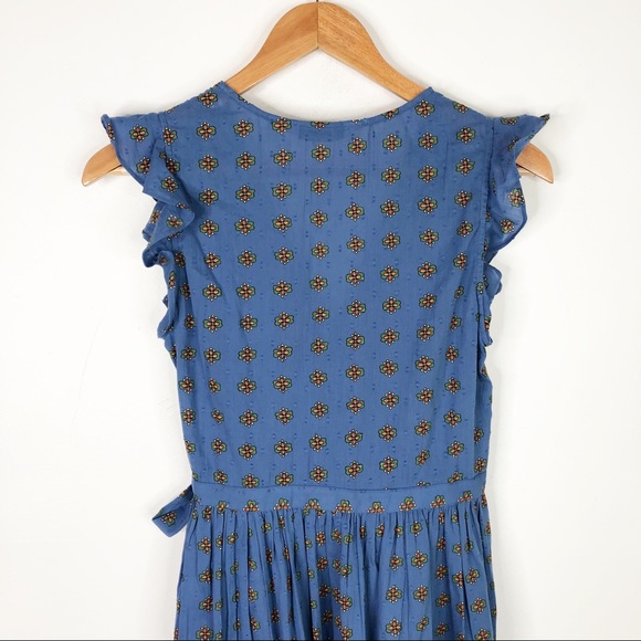 Cotton crepe midi wrap dress Clearance